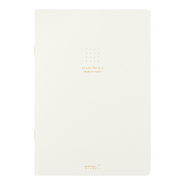 Midori Colour Notebook - 5 mm Dotted - White - A5 -  - Notebooks - Bunbougu