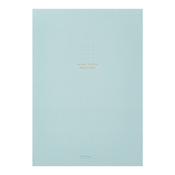Midori Colour Paper Pad - Dot Grid - Blue - A5 - - Notebooks - Bunbougu