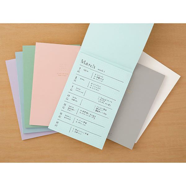 Midori Colour Paper Pad - Dot Grid - Grey - A5 - - Notebooks - Bunbougu