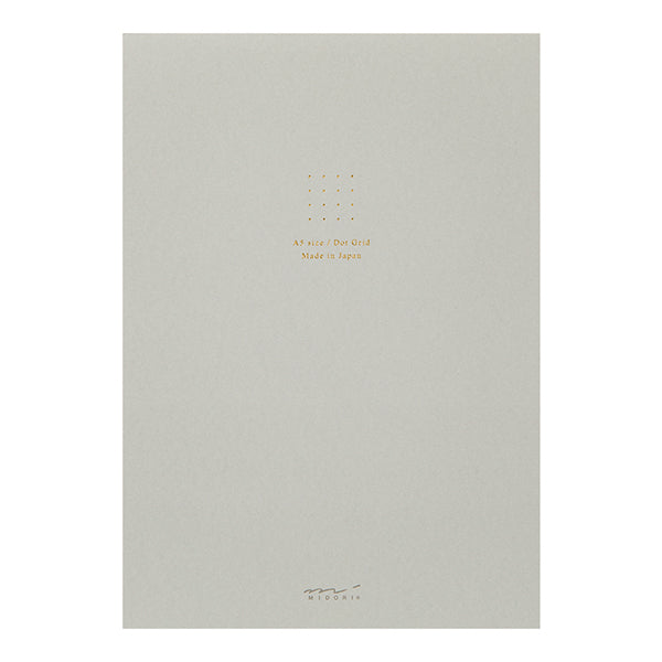 Midori Colour Paper Pad - Dot Grid - Grey - A5 - - Notebooks - Bunbougu