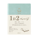 Midori Hibino 2027 Diary - Monthly Block + Daily On 2 Pages - Blue Green - A6