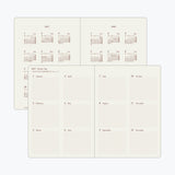 Midori Hibino 2027 Diary - Monthly Block + Daily On 2 Pages - Blue Green - A6