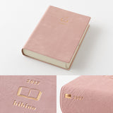 Midori Hibino 2027 Diary - Monthly Block + Daily On 2 Pages - Pink - A6