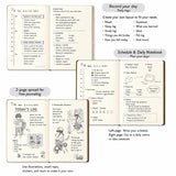 Midori Hibino Date Free Diary - Monthly Block + Daily On 2 Pages (768 Pages) - Ivory - A6