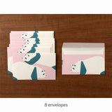 Midori Kimagura Envelope - 8 Envelopes - Panda - - Envelopes & Letter Pads - Bunbougu