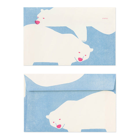 Midori Kimagura Envelope - 8 Envelopes - Polar Bear - - Envelopes & Letter Pads - Bunbougu