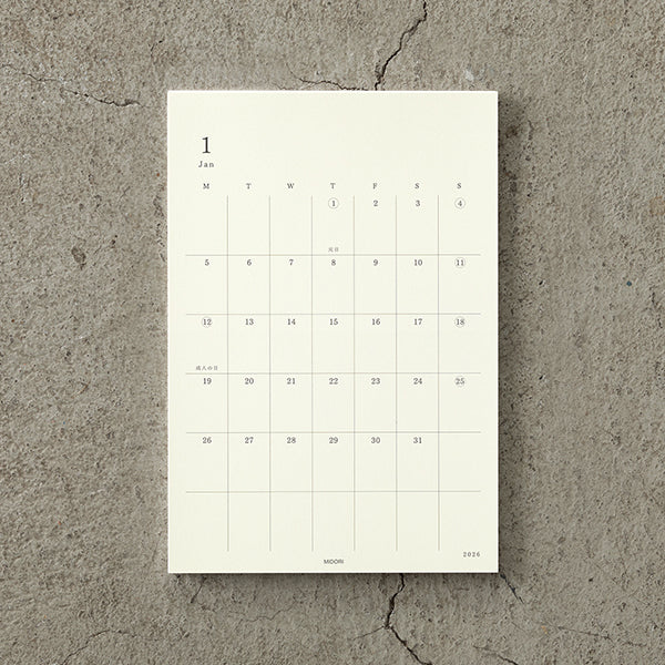 Midori MD 2026 Diary - Calendar Sticker - Medium - - Diaries & Planners - Bunbougu