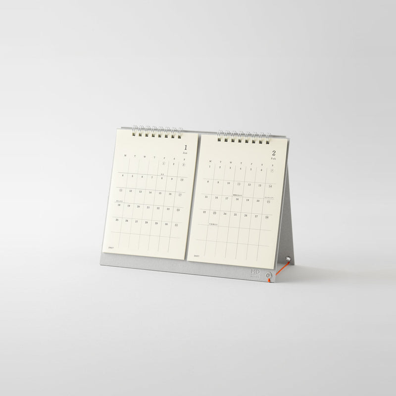 Midori MD Desk 2027 Twin Calendar - 2 Monthly Blocks + Memo