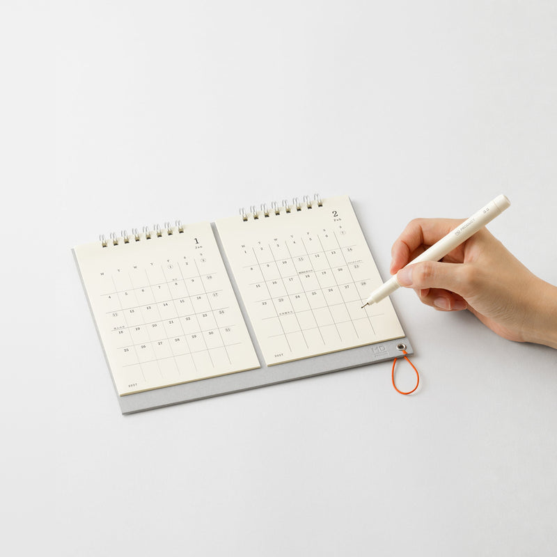 Midori MD Desk 2027 Twin Calendar - 2 Monthly Blocks + Memo