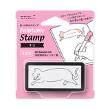 Midori Paintable Penetration Stamp - Half Size - Cat