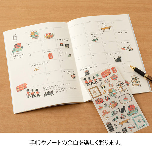 Midori Seal Collection Planner Stickers - Country - Britain - - Sticky Notes - Bunbougu