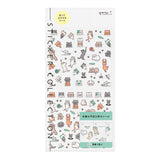 Midori Seal Collection Planner Stickers - Lined Cat
