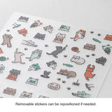 Midori Seal Collection Planner Stickers - Lined Cat