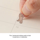 Midori Seal Collection Planner Stickers - Lined Cat