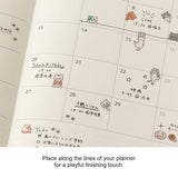 Midori Seal Collection Planner Stickers - Lined Cat