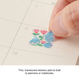 Midori Seal Collection Planner Stickers - Margins Floral