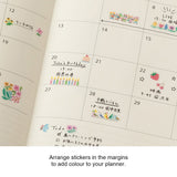 Midori Seal Collection Planner Stickers - Margins Floral