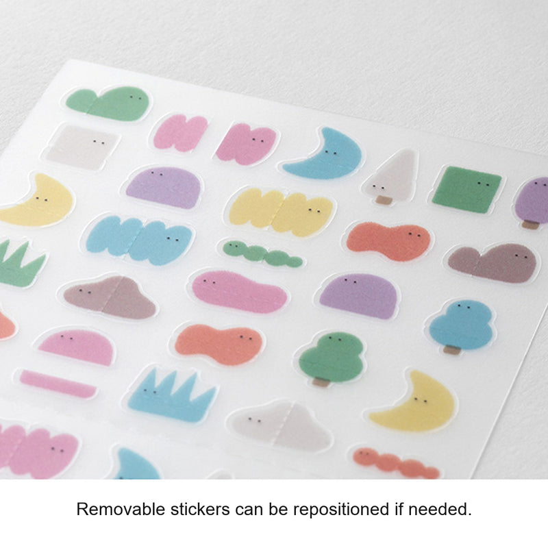 Midori Seal Collection Planner Stickers - Side-Frame Loose Illustration - - Planner Stickers - Bunbougu