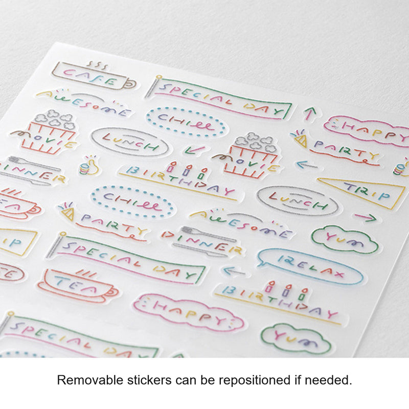 Midori Seal Collection Planner Stickers - Text Anniversary - - Planner Stickers - Bunbougu