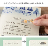 Midori Yuru Log Notebook Decoration Sticker - Camouflage Forest (1 Sheet) - - Planner Stickers - Bunbougu