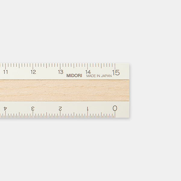 Midori Aluminium Wooden Ruler - Limited Edition - Light Wood/Ivory - 1 ...