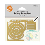 Midori Brass Diary Template - Time Log Pattern