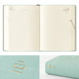 Midori Hibino 2026 Diary - Monthly Block + Daily On 2 Pages - Blue Green - A6 - - Diaries & Planners - Bunbougu