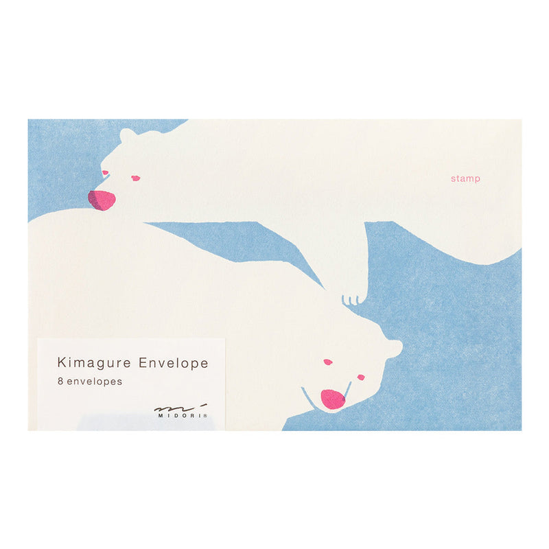 Midori Kimagura Envelope - 8 Envelopes - Polar Bear - - Envelopes & Letter Pads - Bunbougu