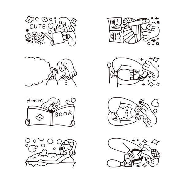 Midori Paintable Rotating Stamp - Dial Type - Life 2 -  - Planner Stamps & Ink Pads - Bunbougu