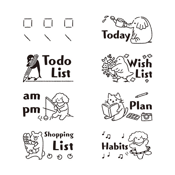 Midori Paintable Rotating Stamp - Dial Type - List -  - Planner Stamps & Ink Pads - Bunbougu