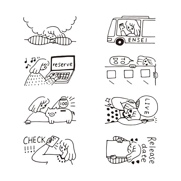 Midori Paintable Rotating Stamp - Dial Type - Supporting My Fave -  - Planner Stamps & Ink Pads - Bunbougu