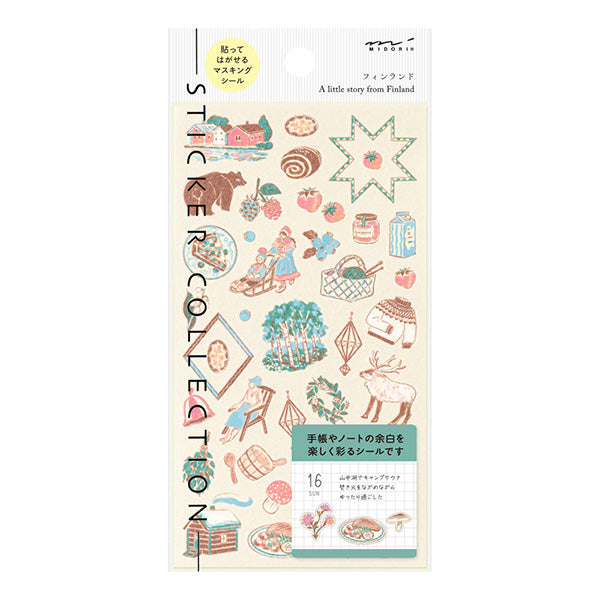 Midori Seal Collection Planner Stickers - Country - Finland - - Sticky Notes - Bunbougu