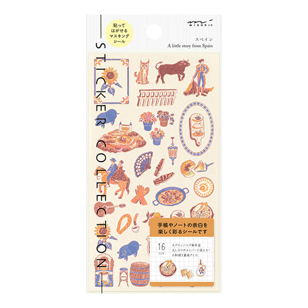 Midori Seal Collection Planner Stickers - Country - Spain - - Planner Stickers - Bunbougu