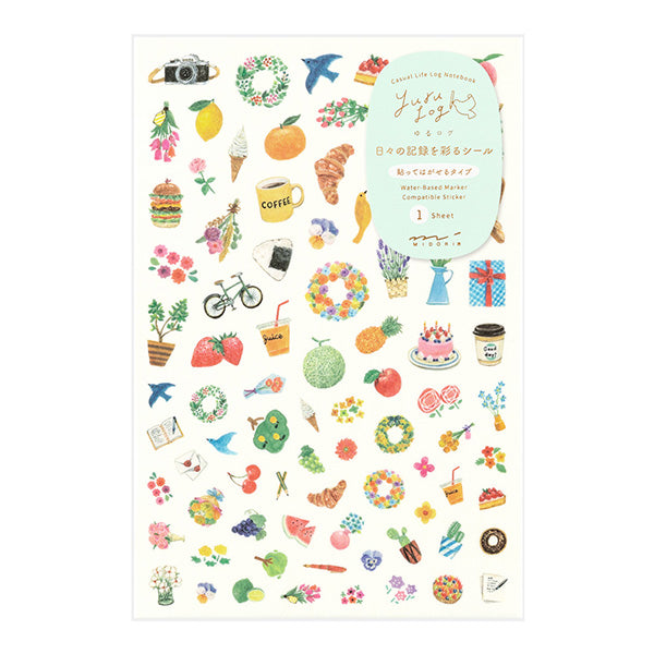 Midori Yuru Log Notebook Decoration Sticker - Motifs -  - Planner Stickers - Bunbougu