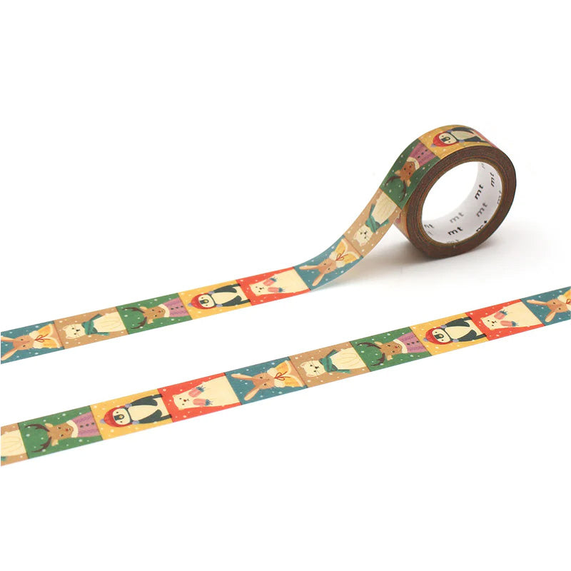 Mt Masking Tape Ex Series - Animals Winter Outfit - 15 mm x 7 m -  - Washi Tapes - Bunbougu