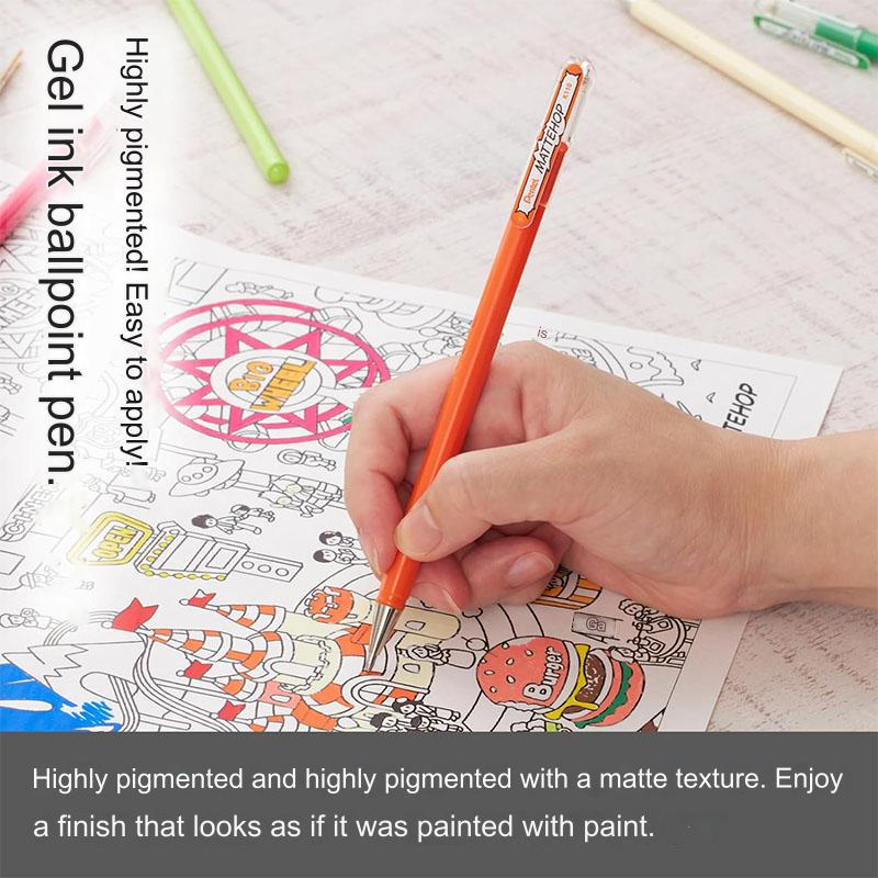 Pentel Hybrid Mattehop Gel Pen - 14 Original + Sweet Colour Set - 1.0 mm -  - Gel Pens - Bunbougu