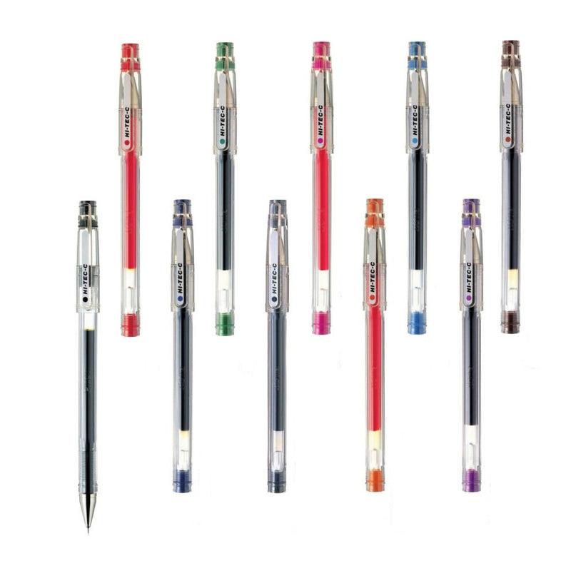 Pilot Hi-Tec-C Gel Pen - 7 Ink Colours - 0.25 mm - - Gel Pens - Bunbougu