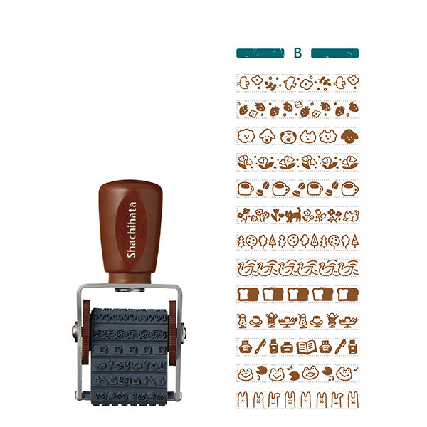 Shachihata x Furukawashiko Rotating Stamp - Watashibiyori B - - Planner Stamps & Ink Pads - Bunbougu