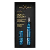 Teranishi Aurora Glass Dip Pen with Cap - Peacock Blue