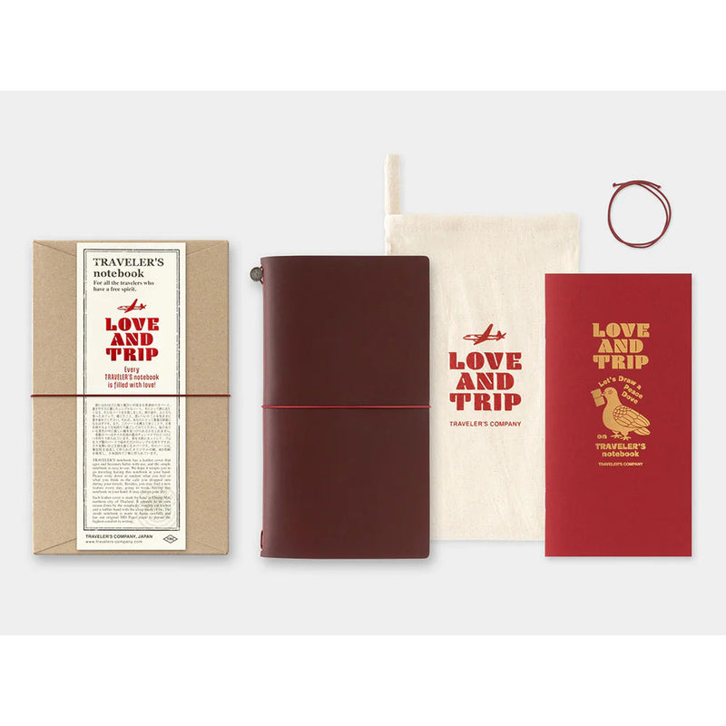 Traveler's Company Traveler's Notebook Limited Edition Set - LOVE AND TRIP - Regular Size - - Diaries & Planners - Bunbougu