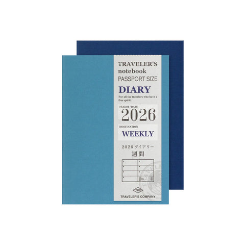 Traveler's Notebook 2026 Refill - Weekly Diary - Passport Size - - Diaries & Planners - Bunbougu