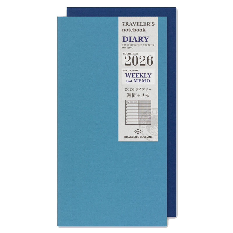 Traveler's Notebook 2026 Refill - Weekly Diary + Memo - Regular Size - - Diaries & Planners - Bunbougu