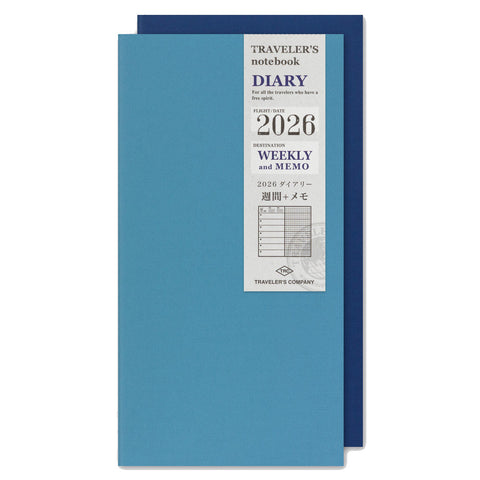 Traveler's Notebook 2026 Refill - Weekly Diary + Memo - Regular Size - - Diaries & Planners - Bunbougu