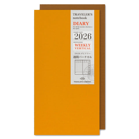 Traveler's Notebook 2026 Refill - Weekly Diary (Vertical) - Regular Size - - Diaries & Planners - Bunbougu