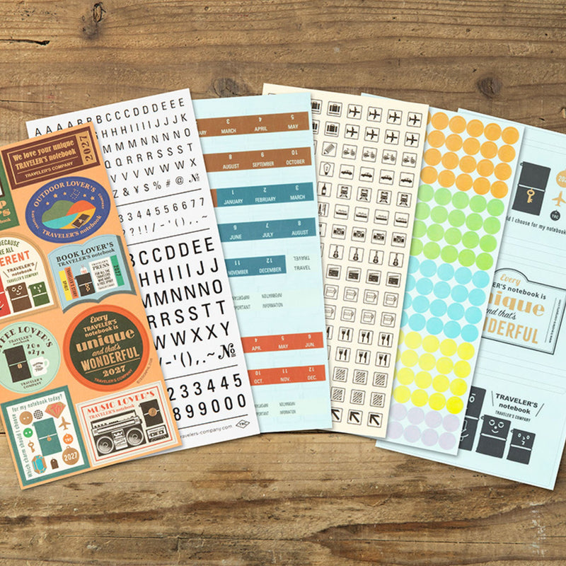 Traveler's Notebook 2027 Notebook Accessories - Customise Sticker Set For 2027 Diary - - Diaries & Planners - Bunbougu