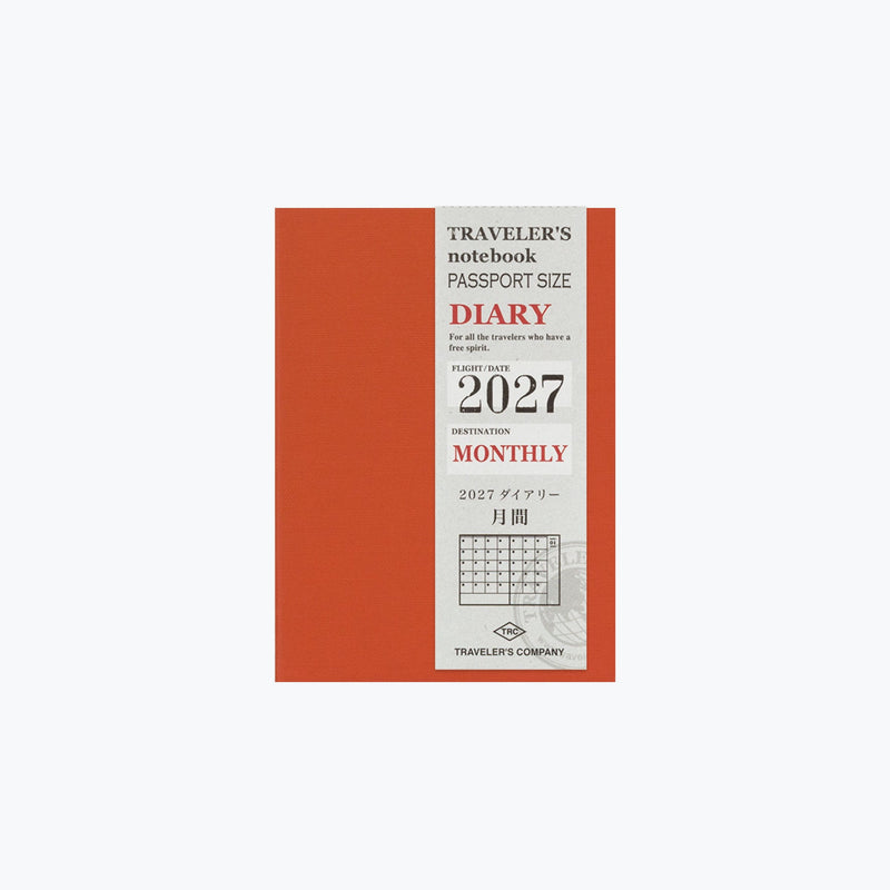 Traveler's Notebook 2027 Refill - Monthly Diary - Passport Size - - Diaries & Planners - Bunbougu