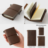Traveler's Notebook Card Size 20th Anniversary Set - Brown - - Diaries & Planners - Bunbougu
