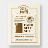 Traveler's Notebook Card Size 20th Anniversary Set - Brown - - Diaries & Planners - Bunbougu