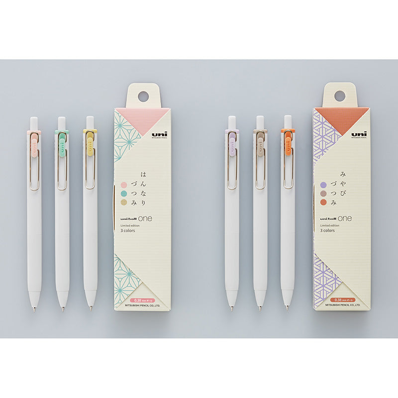 Uni-ball One Gel Pen - Japanese Taste Colours Limited Edition - 3 Colour Set - 0.5 mm -  - Gel Pens - Bunbougu