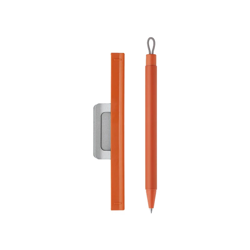 Zebra Pitan Gel Pen with Magnet Holder & Clip for Notebook - Orange Body - Black Ink - 0.5 mm - - Gel Pens - Bunbougu